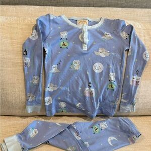 The Beaufort Bonnet Company Lavender Owl & Moon Two-Piece Pajama Set